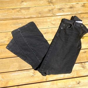 Black wide leg jeans-garage